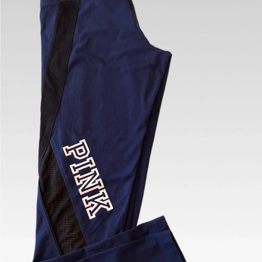 PINK Victoria's Secret Navy Yoga Leggings size L - Picture 2 of 6